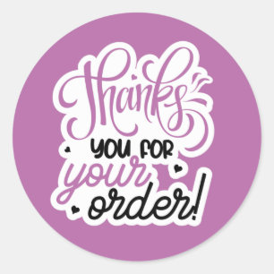 Pegatina Redonda Orden de corte gracias arte de palabra