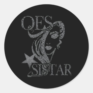 Pegatina Redonda Orden De La Estrella Oriental Oes Sisterhood Sista