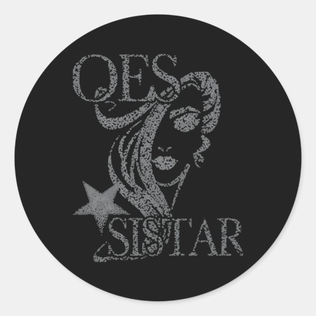 Pegatina Redonda Orden De La Estrella Oriental Oes Sisterhood Sista (Anverso)