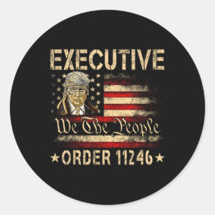 Pegatina Redonda Orden ejecutiva retro 11246 47º presidente Donald