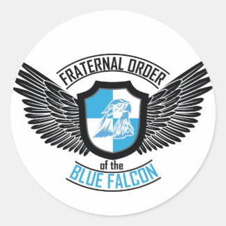 Pegatina Redonda Orden fraternal del Halcón Azul, Halcón Azul