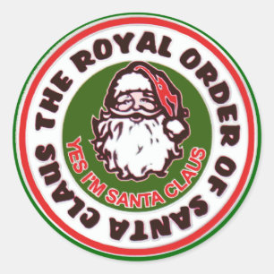 Pegatina Redonda Orden real de Papá Noel