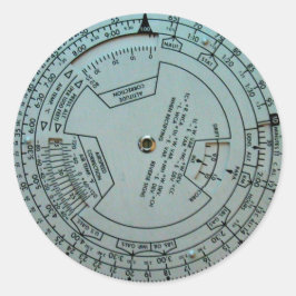 Pegatina Redonda Ordenador de navegación aérea