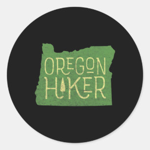Pegatina Redonda Oregon Senderismo Clic Retro Aventura