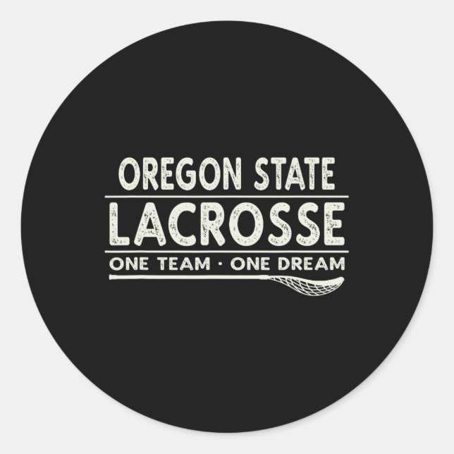 Pegatina Redonda Oregon State Lacrosse One Team One Dream (Anverso)