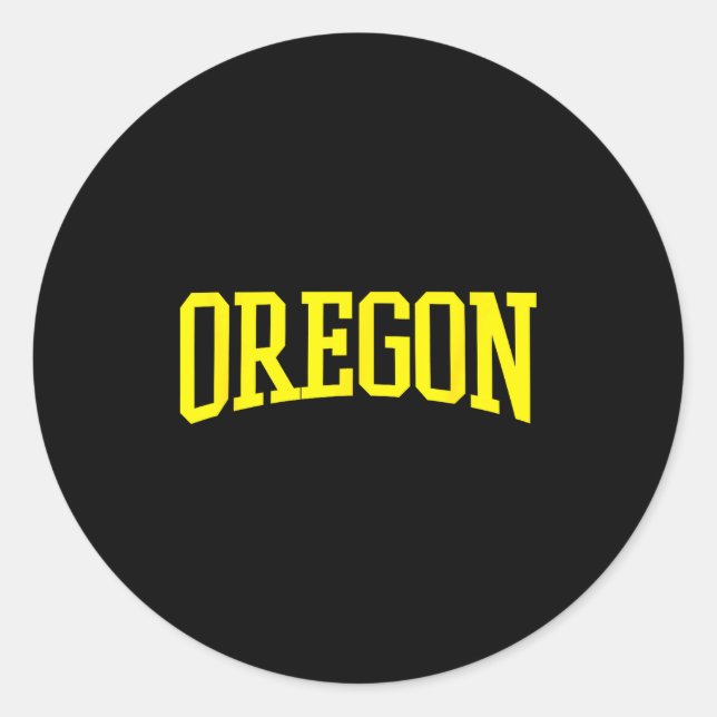 Pegatina Redonda Oregon - Throwback Design - Clic  (Anverso)