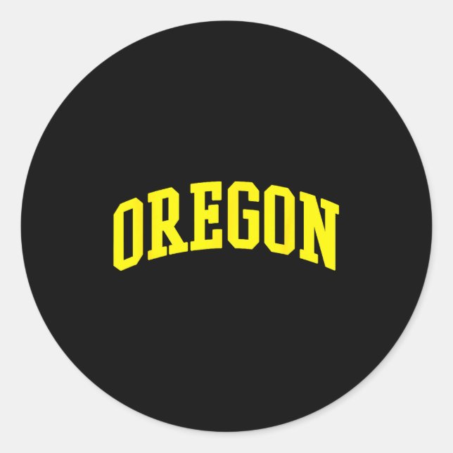 Pegatina Redonda Oregon - Throwback Design - Clic  (Anverso)