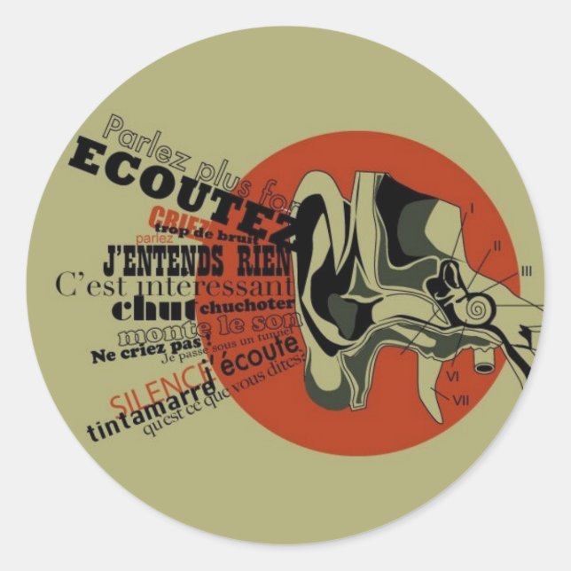 Pegatina Redonda Oreille (Anverso)