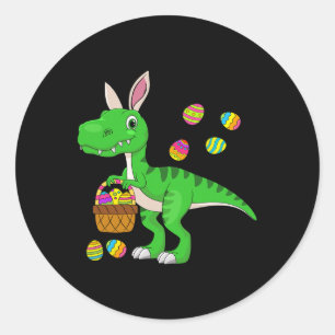 Pegatina Redonda Orejas de conejo de dinosaurio de Pascua Rellenos 