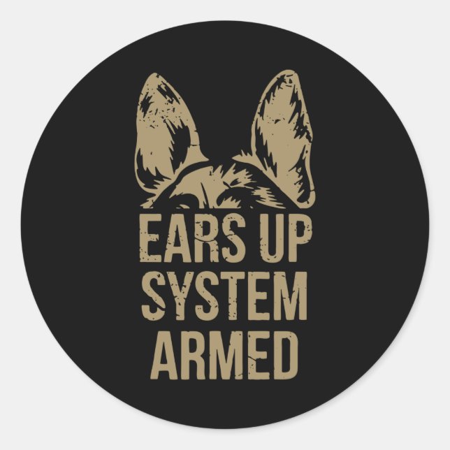 Pegatina Redonda orejas de perro (Anverso)