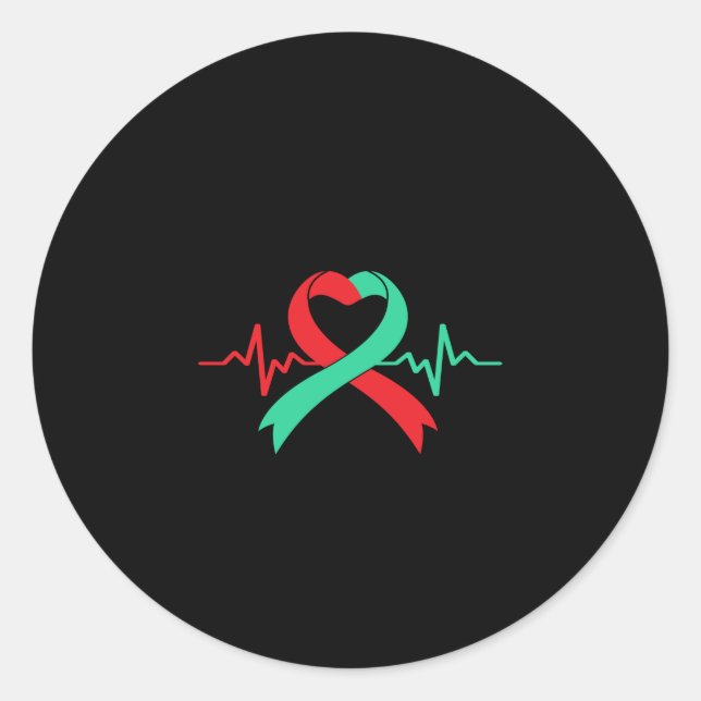 Pegatina Redonda Organ Donor Ogran Transplant Warrior Surgery (Anverso)