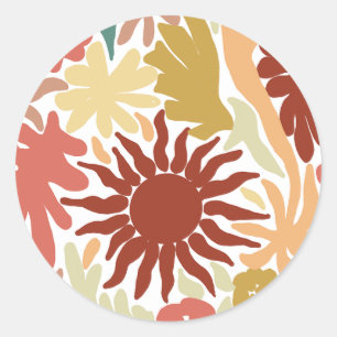 PEGATINA REDONDA ORGANIC SUN