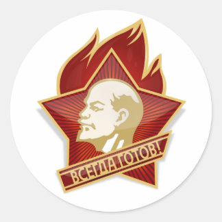 Pegatina Redonda Organización pionera Vladimir Lenin Socialista