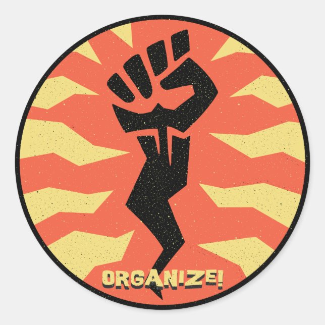 Pegatina Redonda Organizar (Anverso)