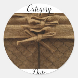 Pegatina Redonda ¡ORGANIZAR! Etiquetas de cesta