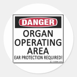 Pegatina Redonda Órgano de área de operación