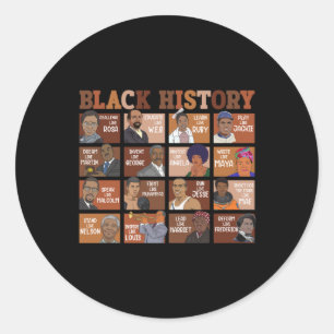 Pegatina Redonda Orgullo africano-americano de orgullo negro histor