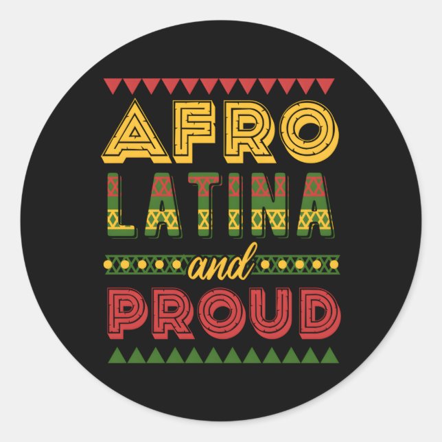 Pegatina Redonda Orgullo Afro Latino Afro Latina (Anverso)