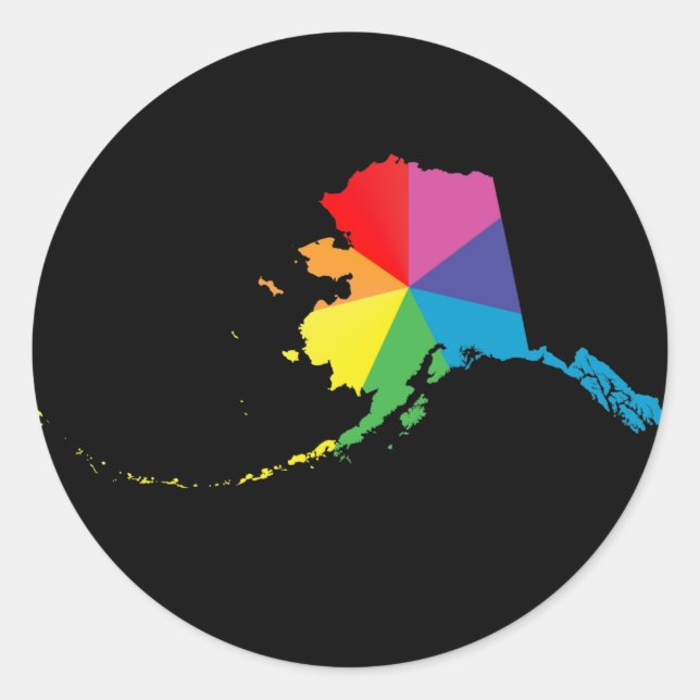 Pegatina Redonda orgullo alaska. enredado. (Anverso)