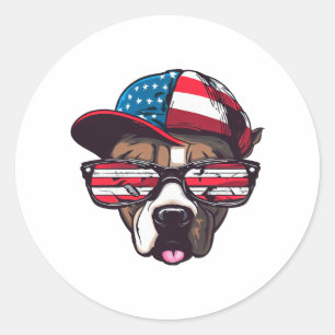 Pegatina Redonda Orgullo americano de Pitbull