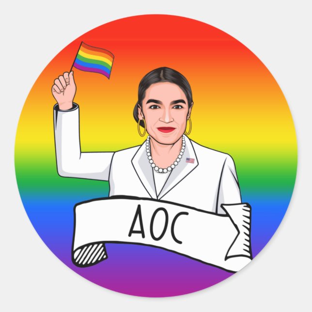 Pegatina Redonda Orgullo AOC (Anverso)
