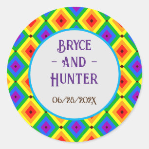 Pegatina Redonda Orgullo arcoíris LBGTQA+