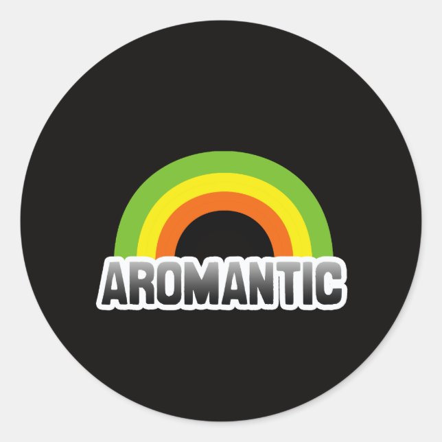Pegatina Redonda Orgullo Aromántico (Anverso)