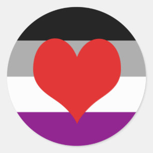 Pegatina Redonda Orgullo asexual