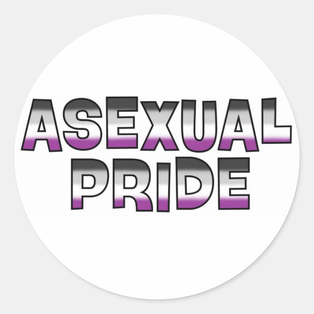 Pegatina Redonda Orgullo asexual (Anverso)