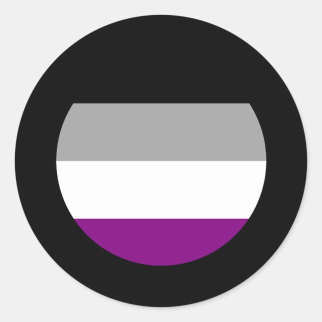Pegatina Redonda Orgullo asexual (Anverso)