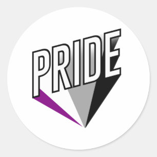 Pegatina Redonda Orgullo Asexual Explosión