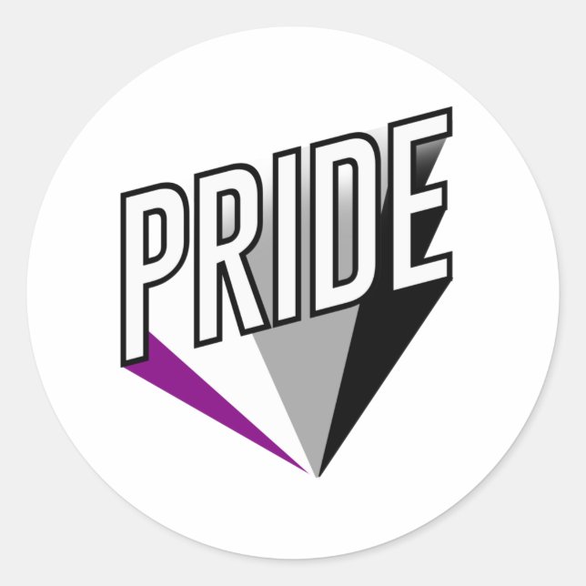 Pegatina Redonda Orgullo Asexual Explosión (Anverso)