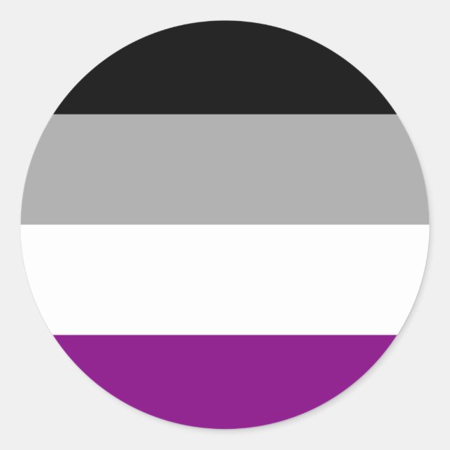 Pegatina Redonda Orgullo asexual LGBTQ (Anverso)
