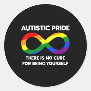 Pegatina Redonda Orgullo autista Autismo Conciencia Arcoiris Infini