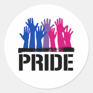 Pegatina Redonda Orgullo Bisexual Juntos