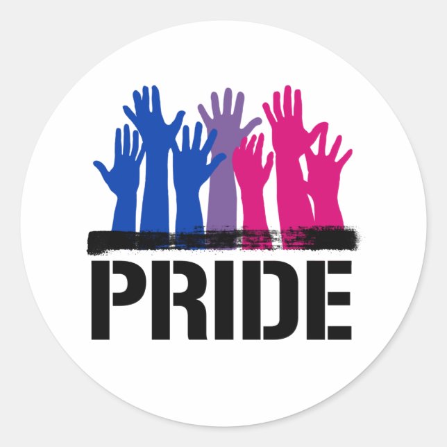 Pegatina Redonda Orgullo Bisexual Juntos (Anverso)