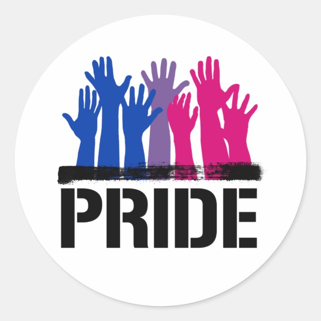 Pegatina Redonda Orgullo Bisexual Juntos (Anverso)