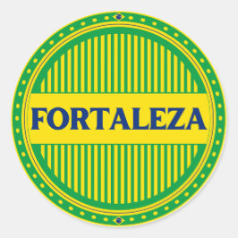 Pegatina Redonda Orgullo Ciudad Fortaleza – Identidad Brasileña