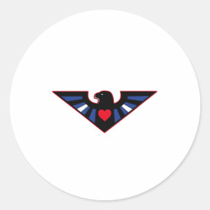 Pegatina Redonda Orgullo de Águila de Cuero