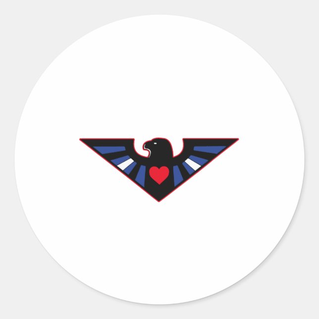 Pegatina Redonda Orgullo de Águila de Cuero (Anverso)