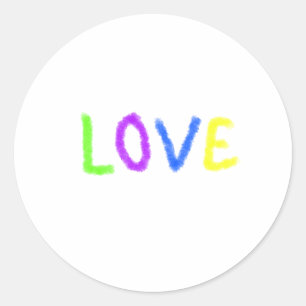 Pegatina Redonda Orgullo de amor arcoíris acuarela LGBTQ Junio mode