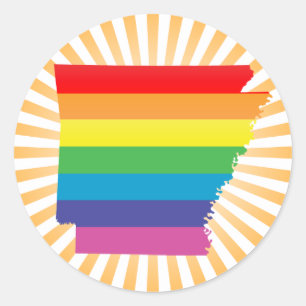 Pegatina Redonda orgullo de arkansas : striping :