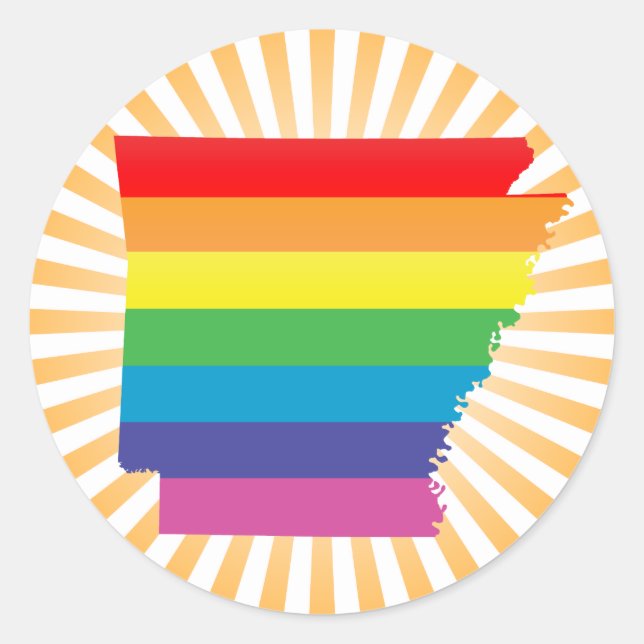 Pegatina Redonda orgullo de arkansas : striping : (Anverso)