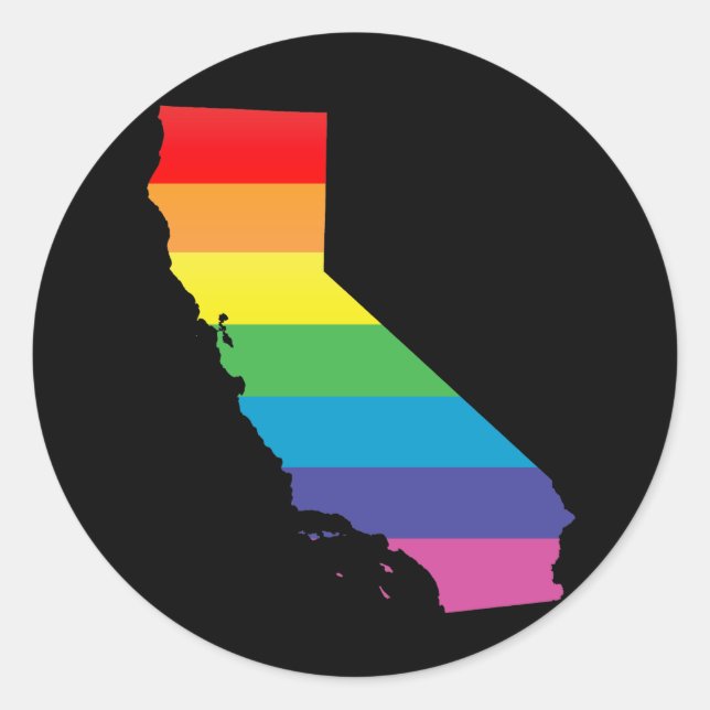 Pegatina Redonda orgullo de california. desnudado. (Anverso)