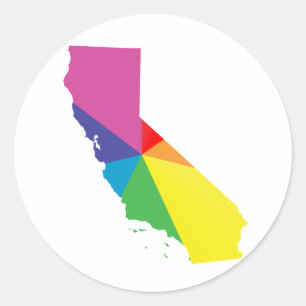 Pegatina Redonda orgullo de california. inclinado.