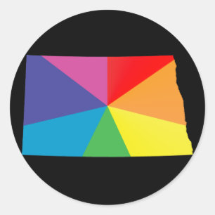 Pegatina Redonda orgullo de dakota del norte.