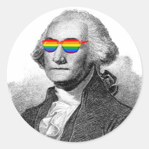 Pegatina Redonda Orgullo de George Washington
