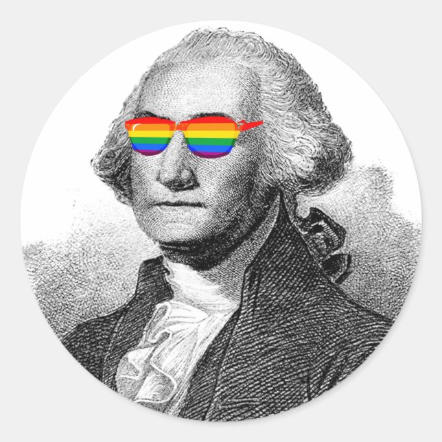 Pegatina Redonda Orgullo de George Washington (Anverso)