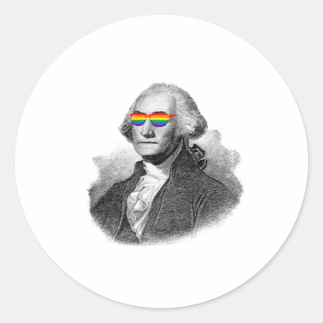 Pegatina Redonda Orgullo de George Washington (Anverso)