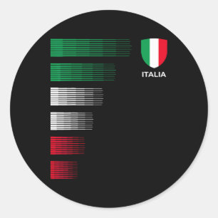 Pegatina Redonda Orgullo de Italia - Emblema de la bandera de Itali